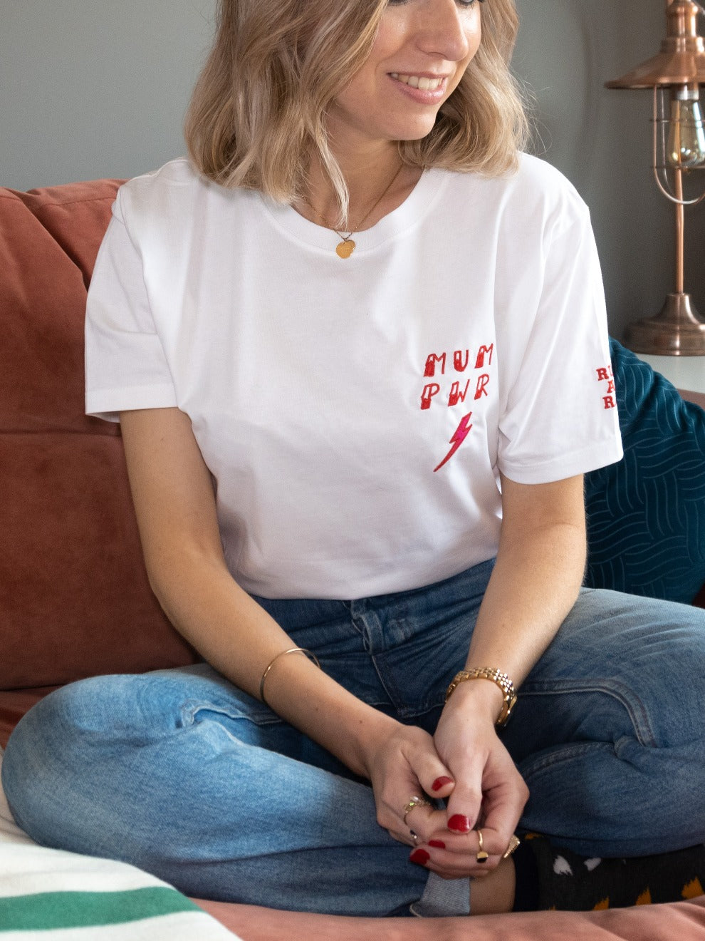 Embroidered Mum Pwr T shirt
