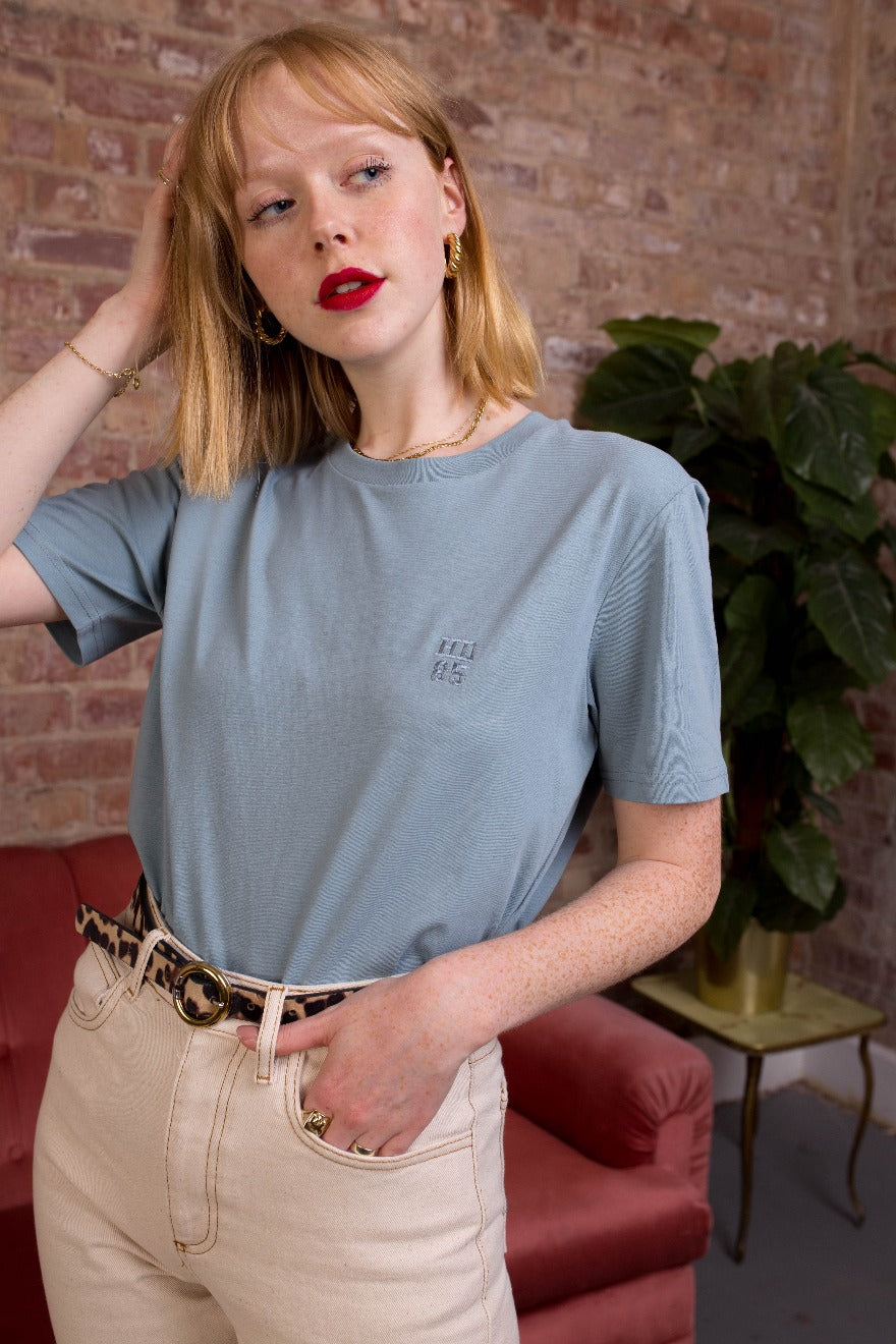 Embroidered Stacked Initials Year T shirt
