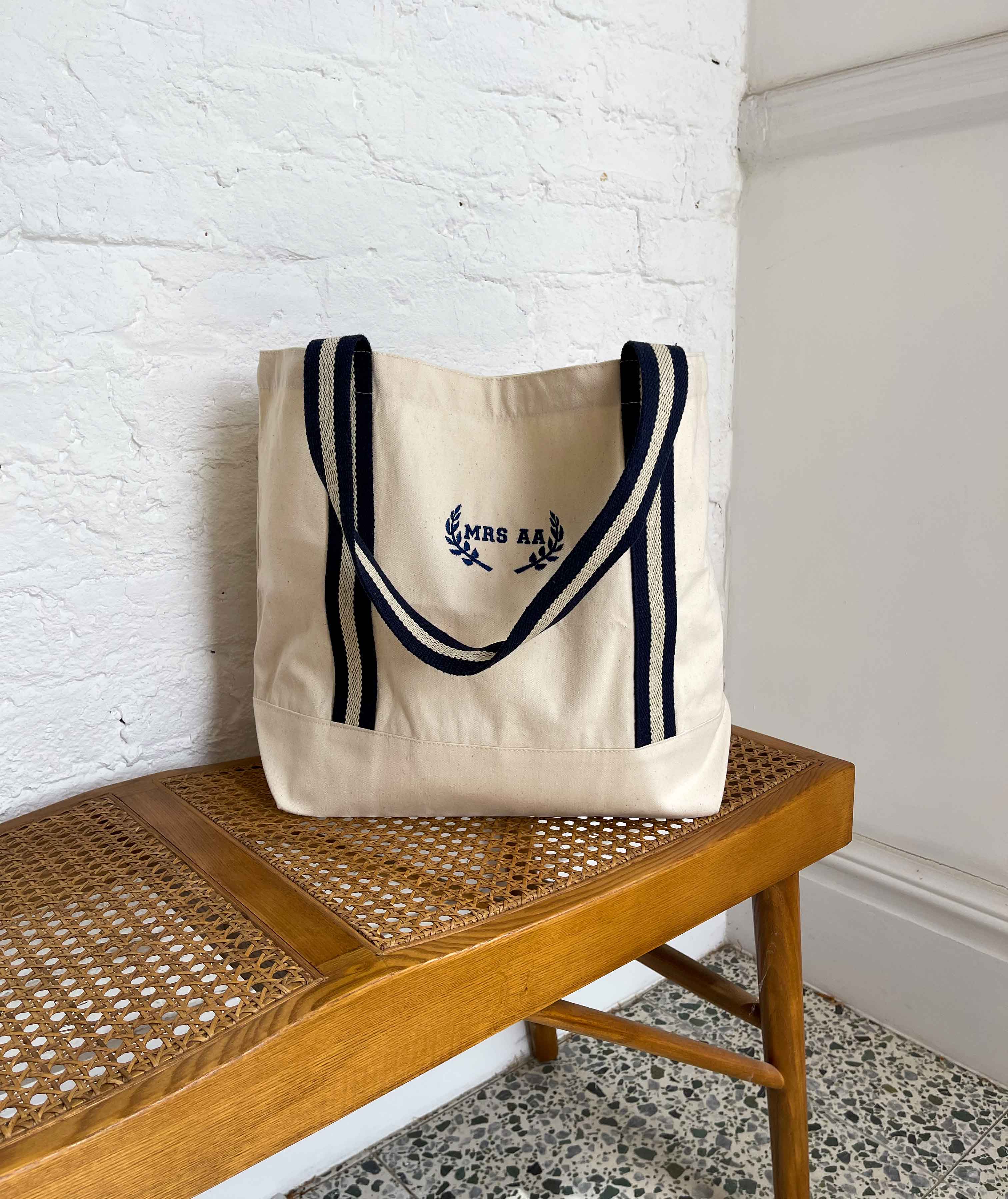 Classic Boat Bag | Natural/Navy | Satchels NY Bags | Products | A leading  supplier of promotional products to the Advertising Specialty Industry.
