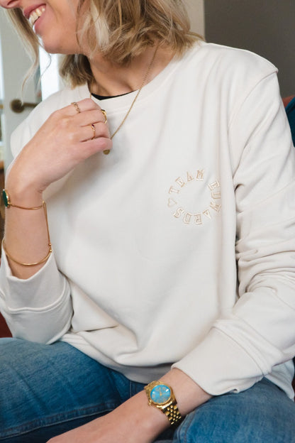 Embroidered Team Varsity Sweatshirt Set