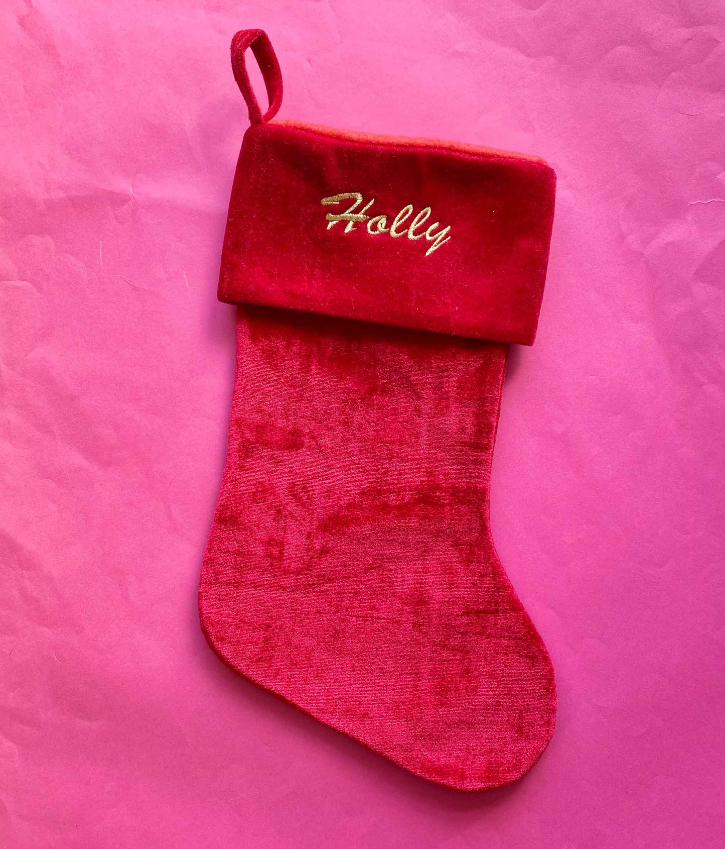 Holly Personalised Christmas Stocking SALE