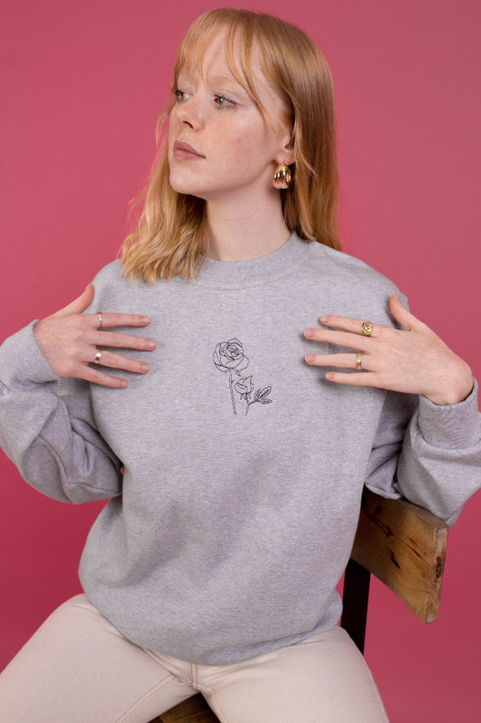 Personalised Embroidered Birth Flower Sweatshirt