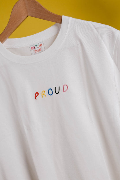 Embroidered Proud Gay Pride T-Shirt