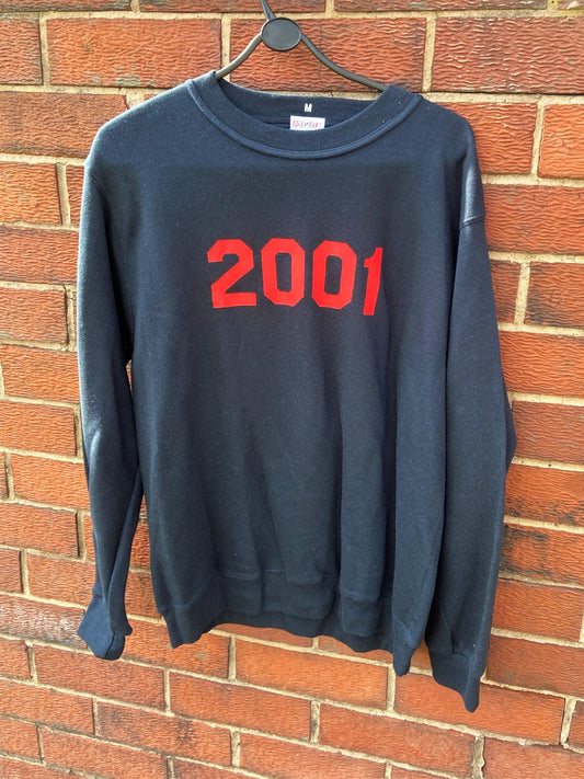 M Navy and Red 2001 year Sweatshirt