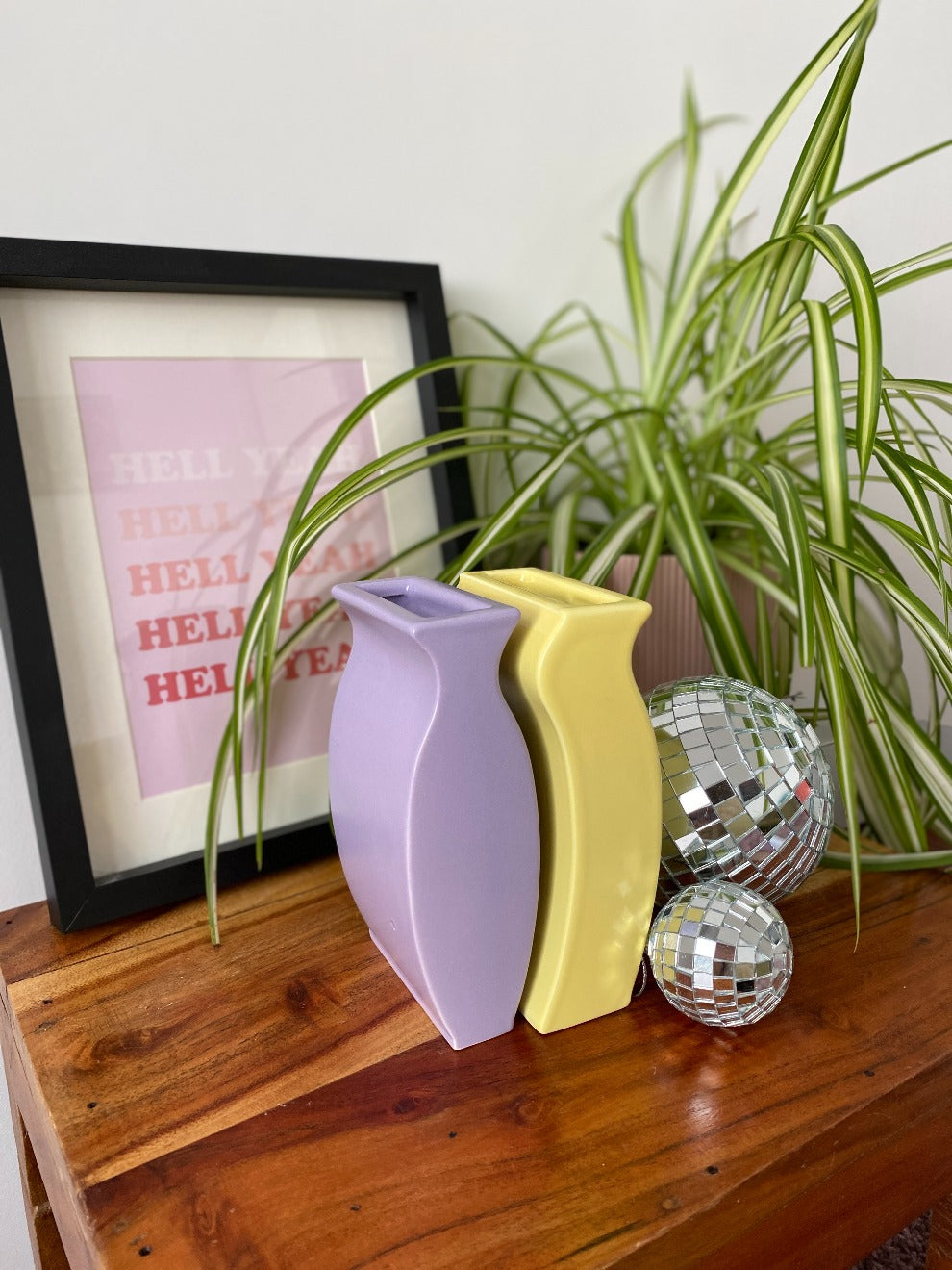 Two Tone Lilac Lemon Vases Set Of Two