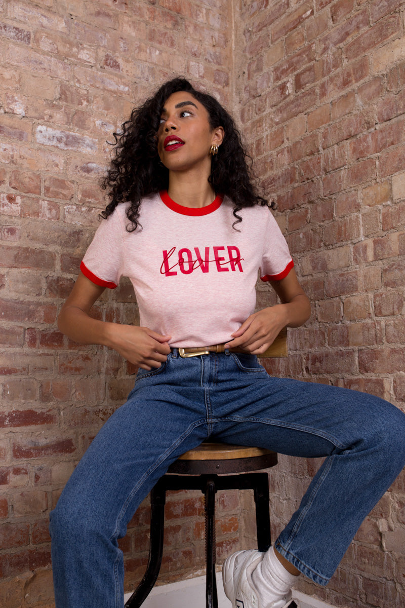 Lover Ringer Slogan T shirt – Rock On Ruby