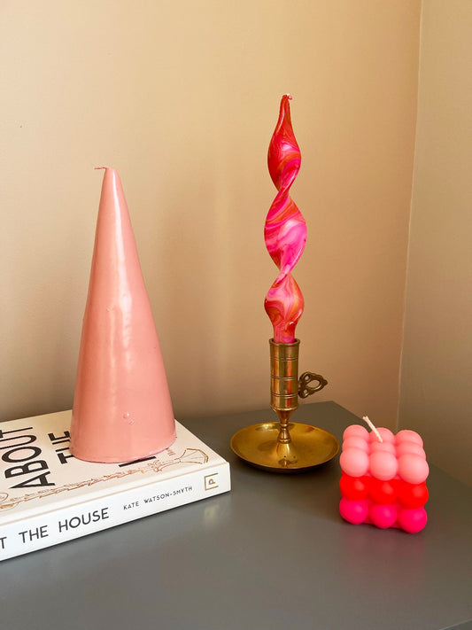 Twisted Marble Dip Dye Dinner Candle