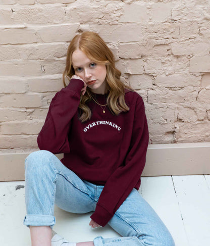 Overthinking Embroidered Sweatshirt
