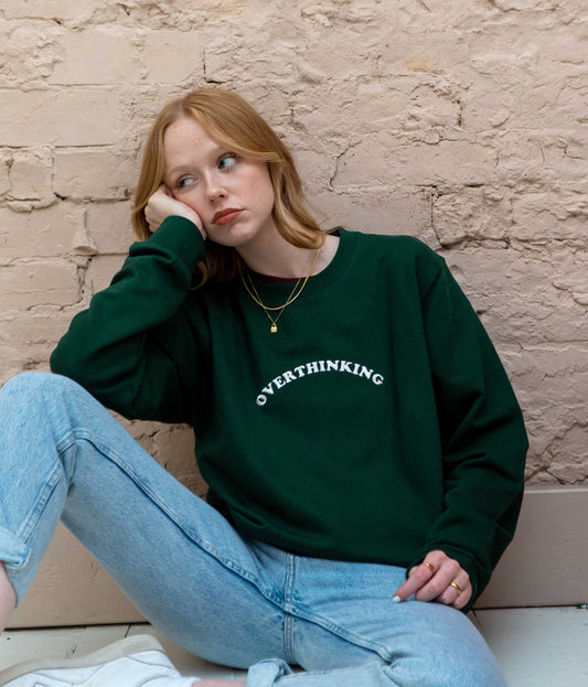 Overthinking Embroidered Sweatshirt