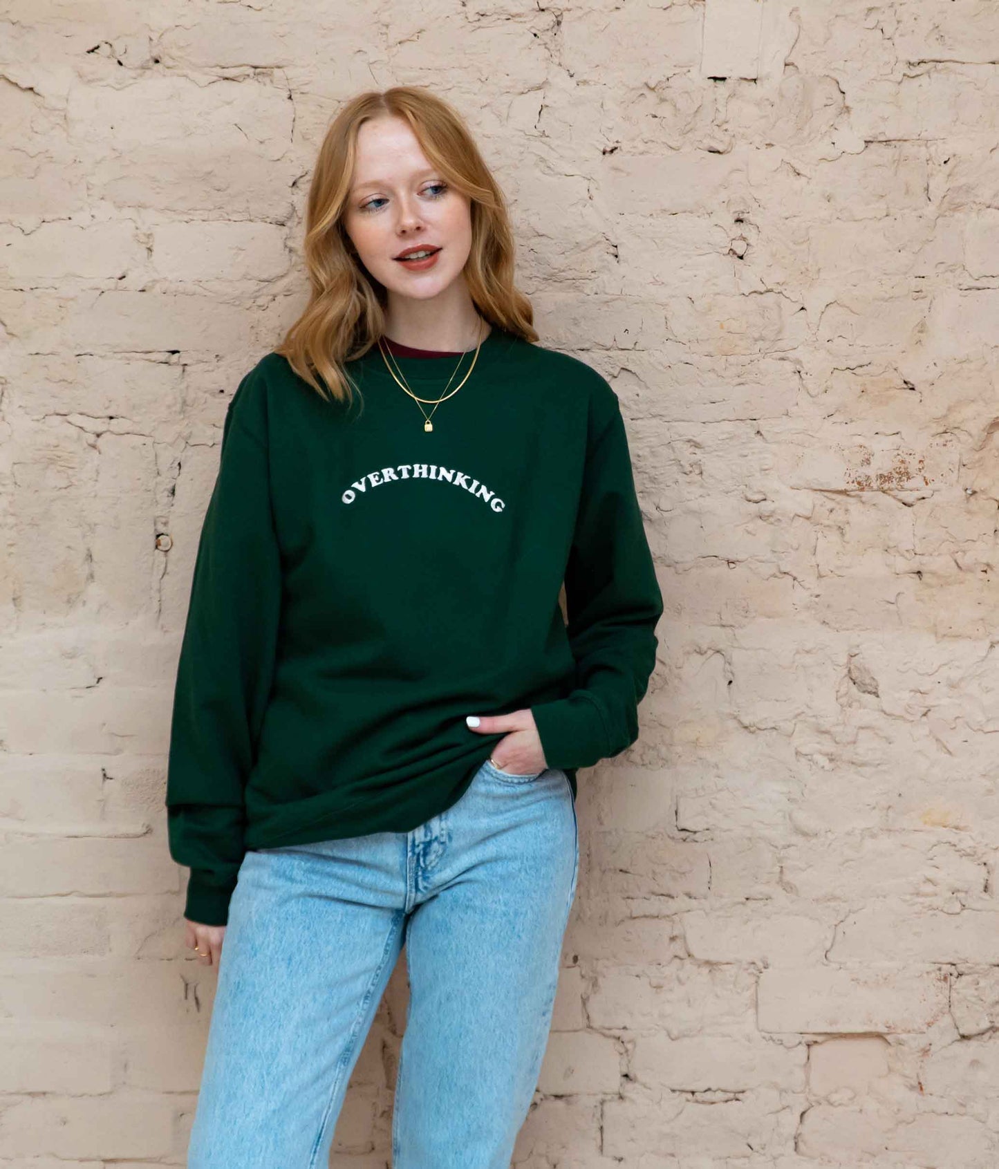Overthinking Embroidered Sweatshirt