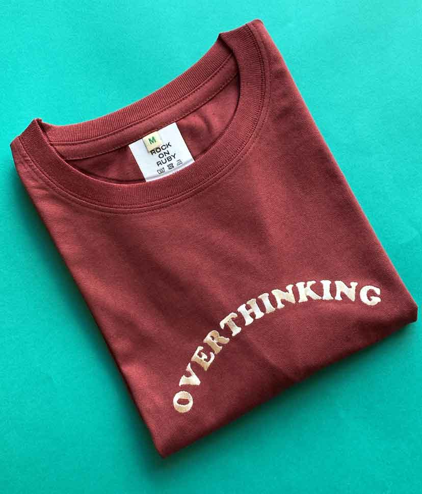 Embroidered Overthinking T-Shirt