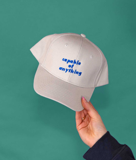 Embroidered Capable of Anything Slogan Cap