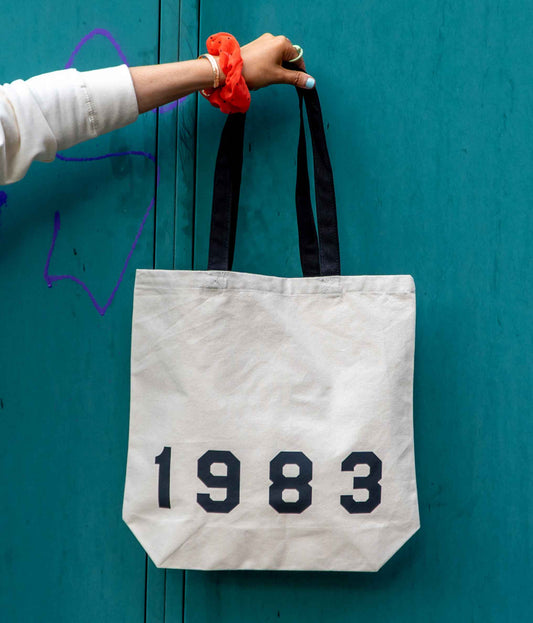 Personalised Contrast Year Tote Bag