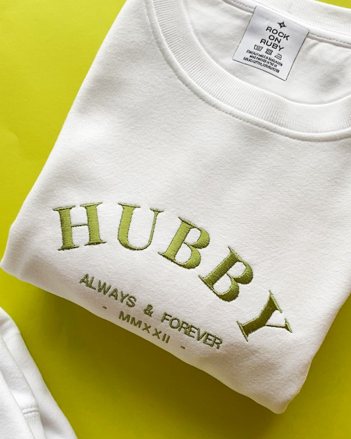 Embroidered Hubby Wifey Always Sweatshirt Set