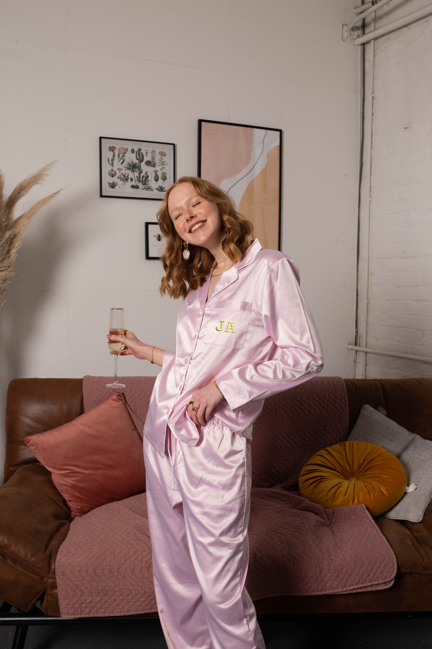 Personalised Initials Satin Pyjama Set