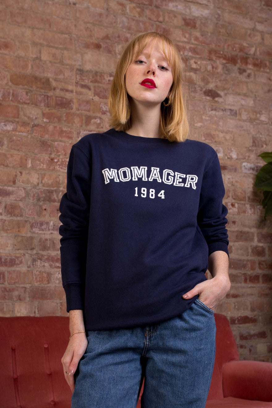 Personalised Momager Varsity Sweatshirt