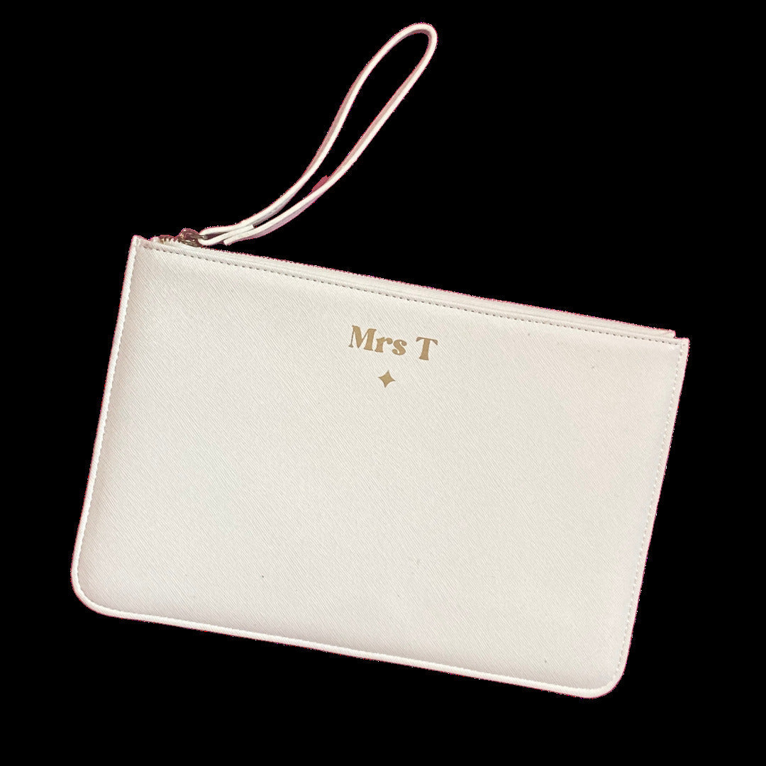 Personalised Mrs Wristlet Clutch Bag
