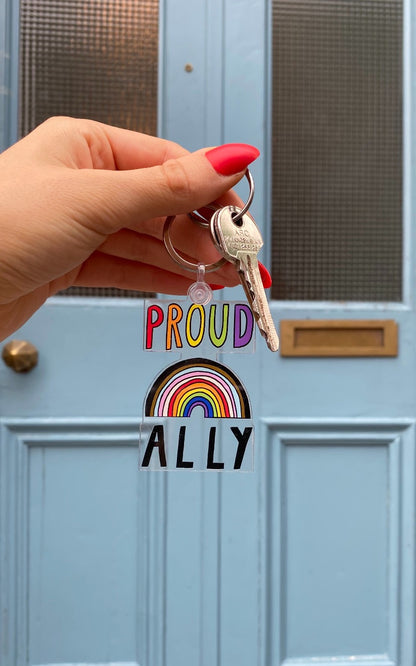 Proud Ally Rainbow Keyring