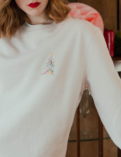 Embroidered Merry and Bright Christmas Sweatshirt