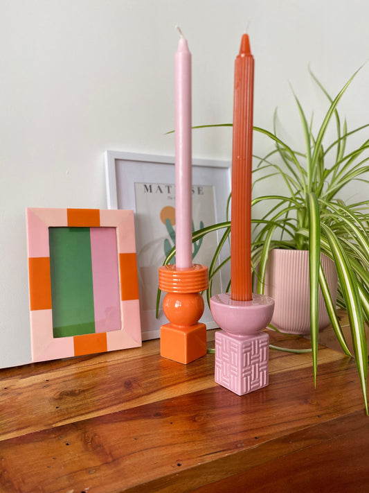 Zesty Orange Candle Holder Stack