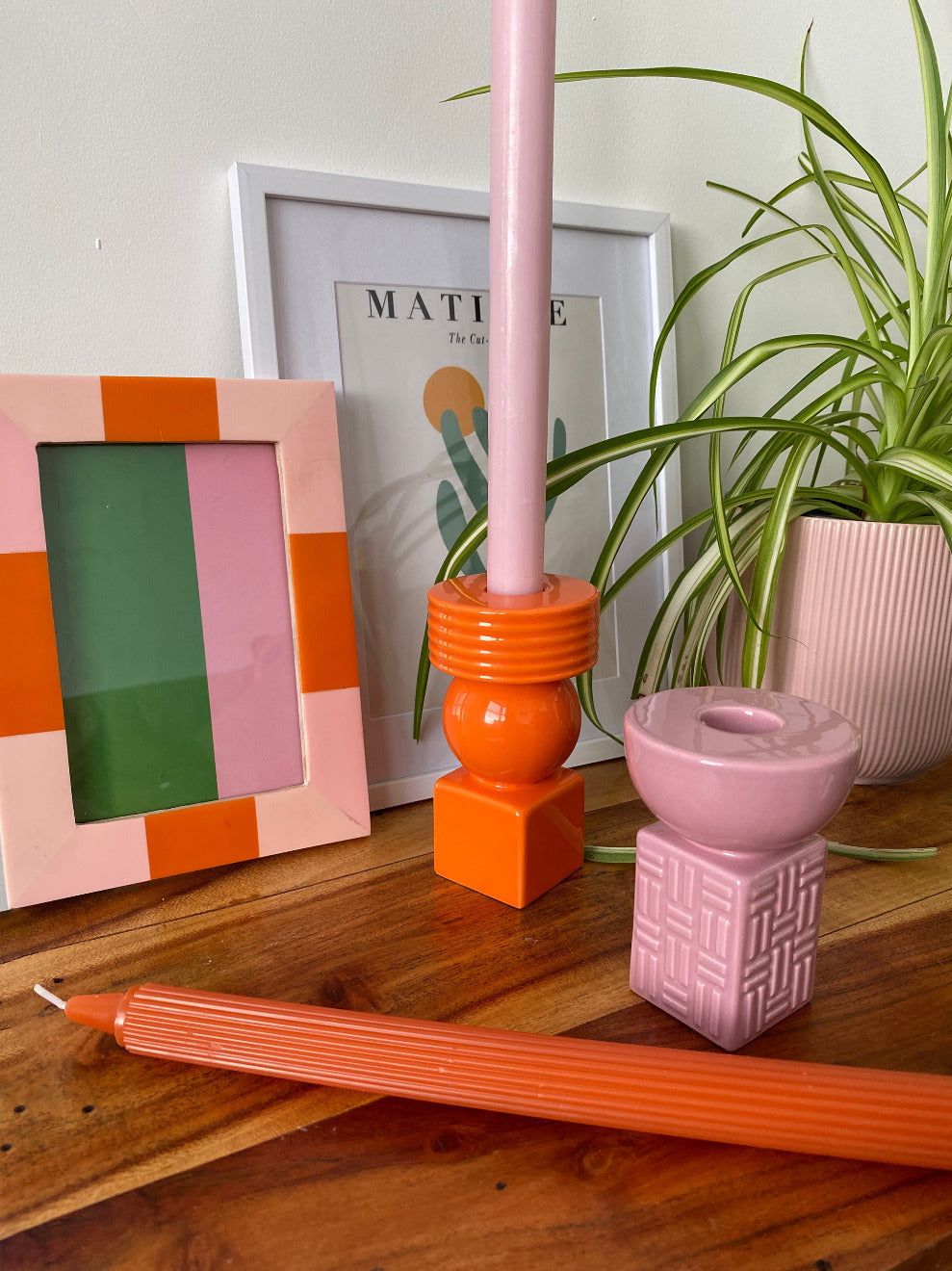 Zesty Orange Candle Holder Stack