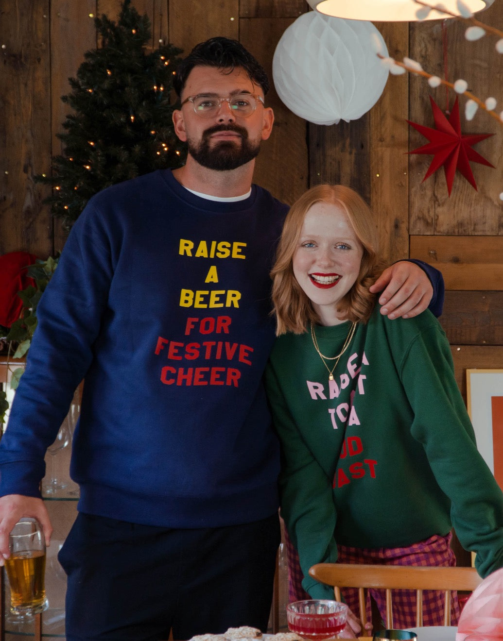 Raise a Beer for Festive Cheer Unisex Christmas Jumper