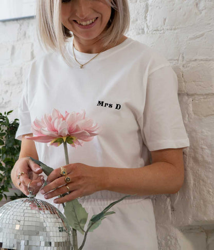 Retro Embroidered Mrs T-Shirt