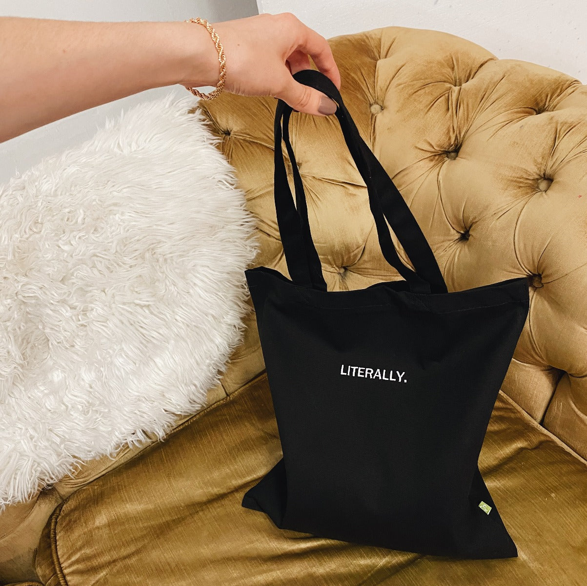Embroidered Literally Tote Bag