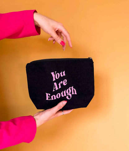 You are Enough Slogan Makeup Bag